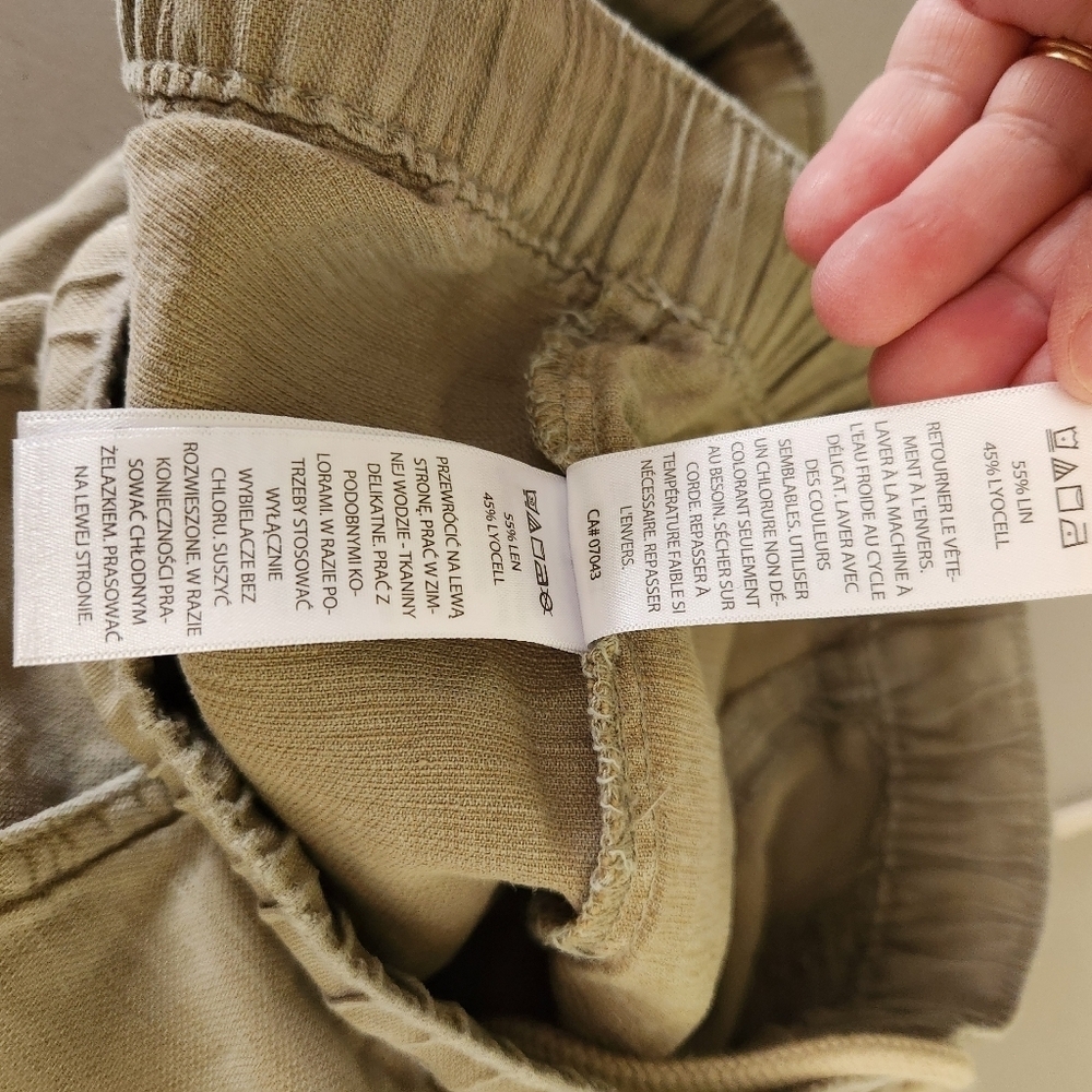 NWT Nicole Miller Pants Linen Lyocell Cargo Drawstring Sz XL - Picture 5 of 8